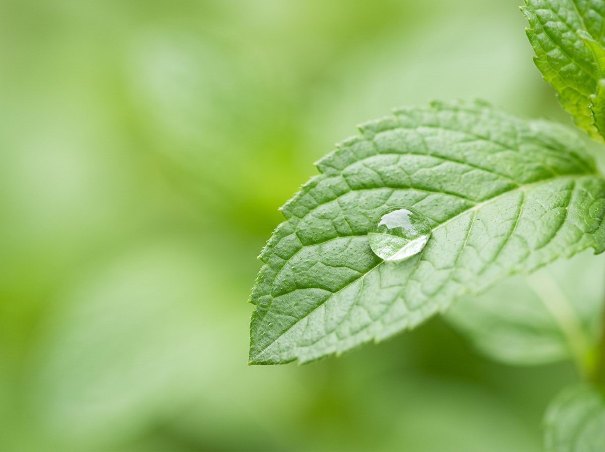 Folha verde com uma gota d'água